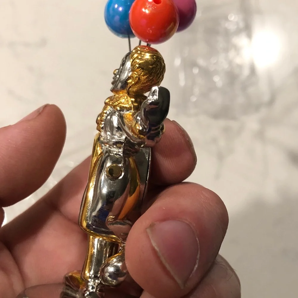 Elgin Gold Mini Clock with Colorful Balloons
